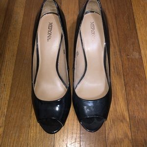 Merona (Target) black patent peep toe heels
